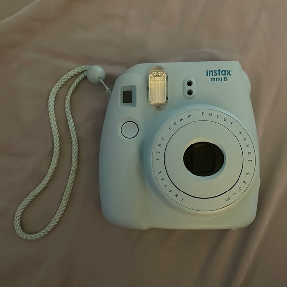 Instax Other - Instax mini 8 Polaroid camera in light blue with protective case